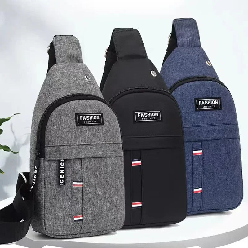 2025 New Chest Bag Messenger Pack Men Simple Nylon Fashion Waterproof One Shoulder Crossbody Bag