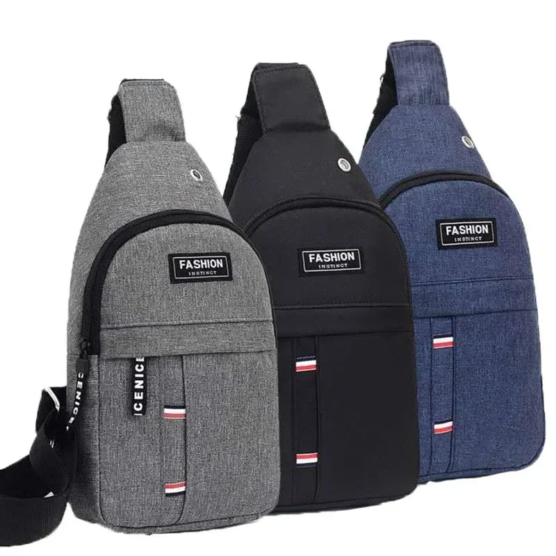 2025 New Chest Bag Messenger Pack Men Simple Nylon Fashion Waterproof One Shoulder Crossbody Bag