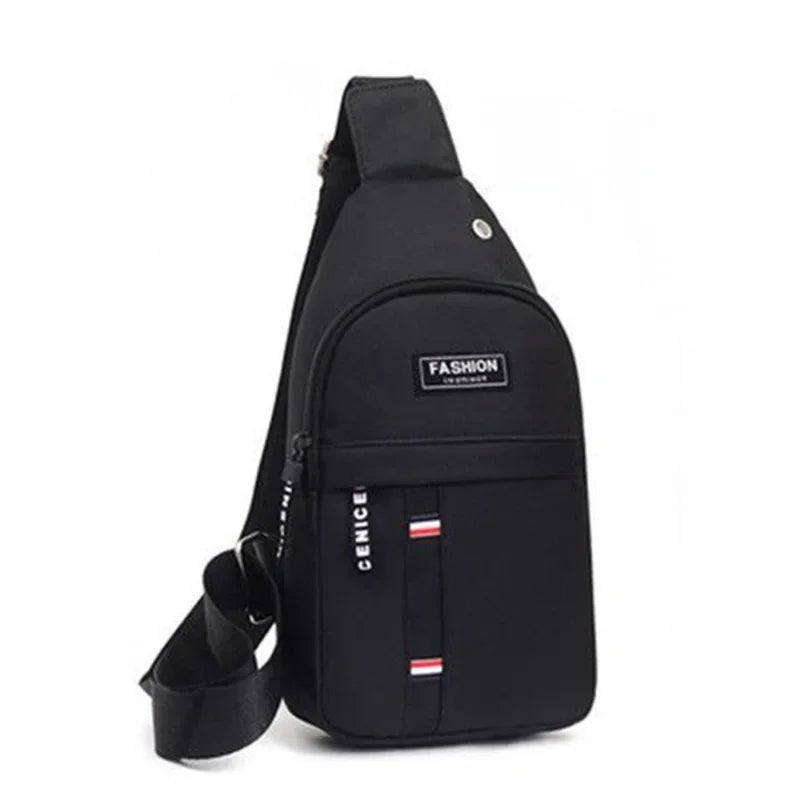 2025 New Chest Bag Messenger Pack Men Simple Nylon Fashion Waterproof One Shoulder Crossbody Bag