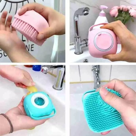 Silicone Bath And Body Shower Brush With Liquid Soap